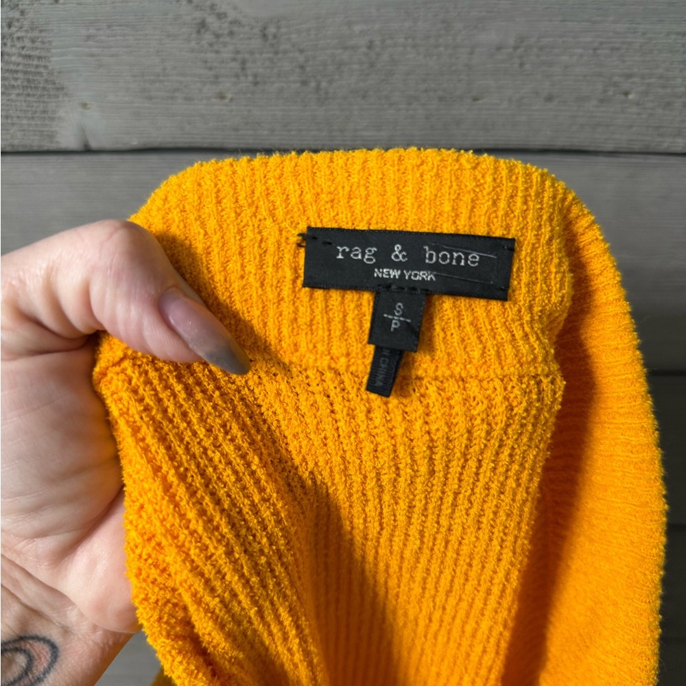 Rag & Bone Soleil Ribbed Knit Midi Skirt in Orange Sz S Spring Summer Beach - Picture 15 of 16